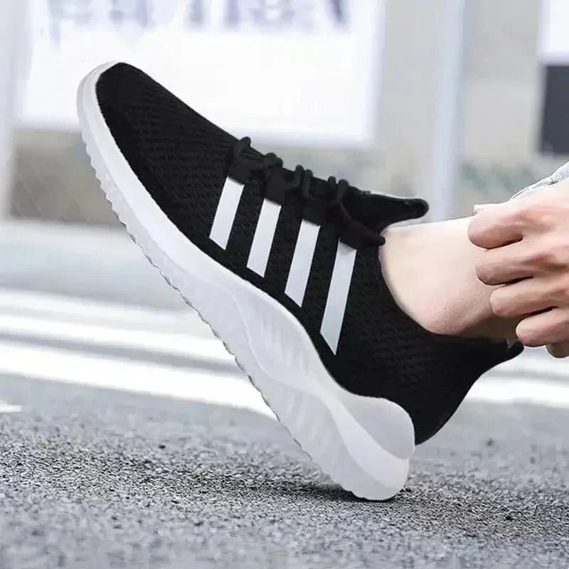 Men's breathable air mesh tennis shoes by TrendLux Wear, lightweight outdoor trainers with ventilated design for active sports.