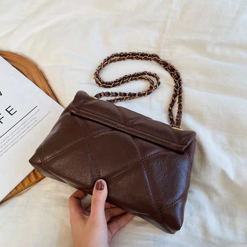 TrenLux Wear Women's Luxury Lingge Pattern Pure Leather Designer  Handbag TrenLux Wear