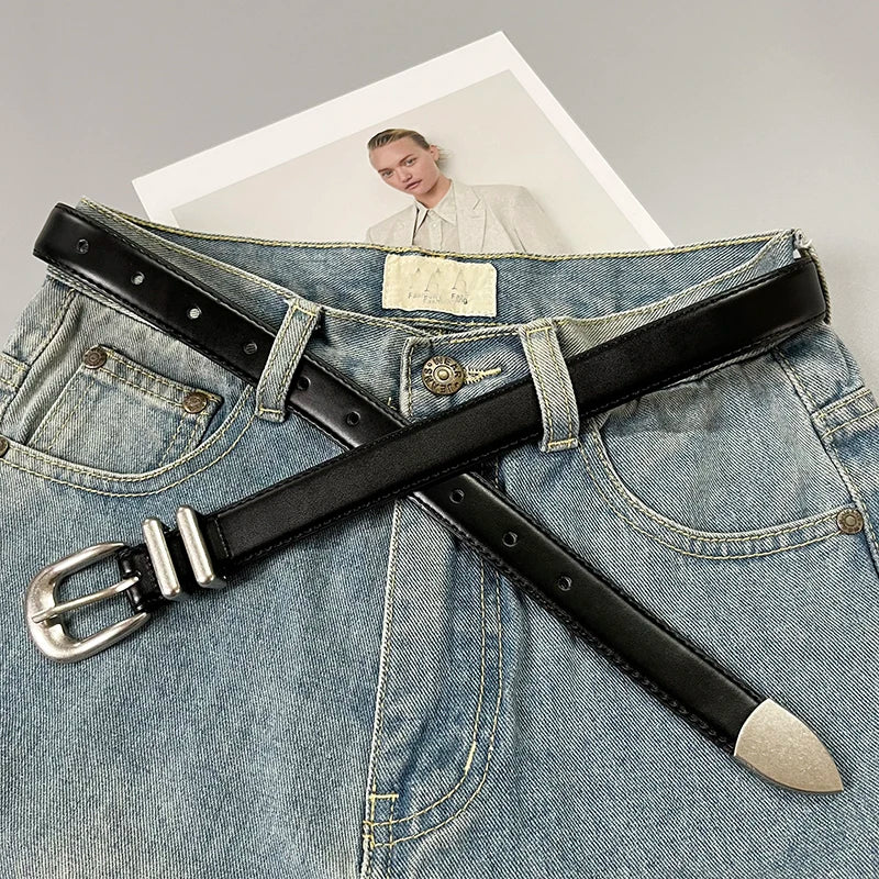 Women's Real Leather Jeans Belt. TrenLux Wear