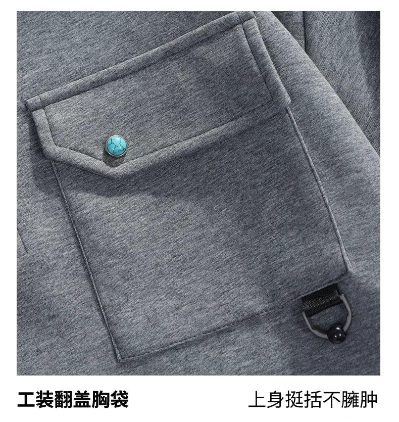 Men's TrendLux Wear quick-dry zip-up hoodie in solid color, casual sweatshirt with front zipper and comfortable fit.