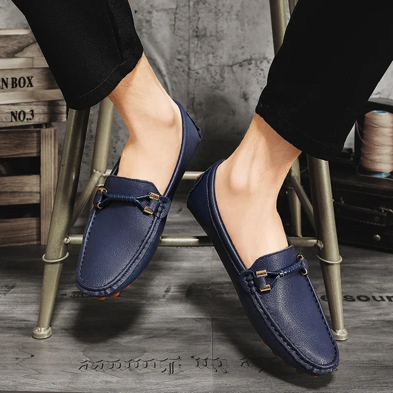 Men's Metal-Detail Slip-On Loafers