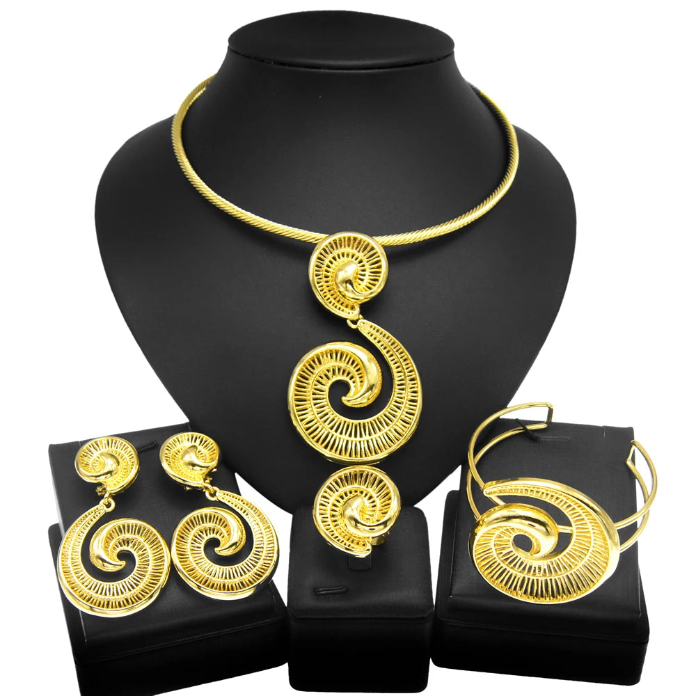 Women's Gold Plated Jewellery Set. TrenLux Wear