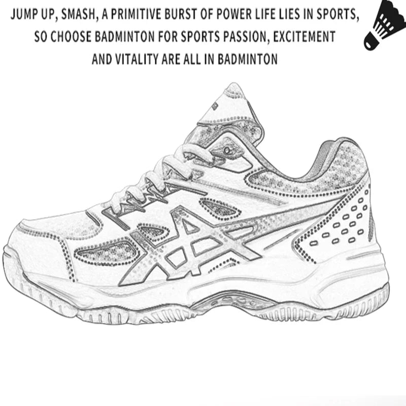 Unisex TrendLux Wear anti-slip court sneakers for badminton and table tennis, athletic shoes with grip and comfort.