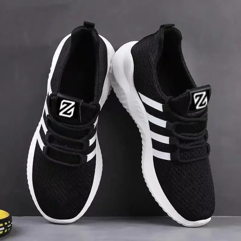 Men's breathable air mesh tennis shoes by TrendLux Wear, lightweight outdoor trainers with ventilated mesh upper and cushioned soles.