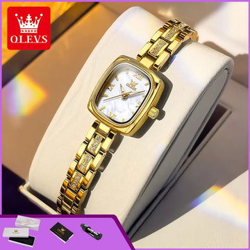 TrendLux OLEVS Women's Luxury Square Bracelet Luminous Waterproof Quartz Dress Watch