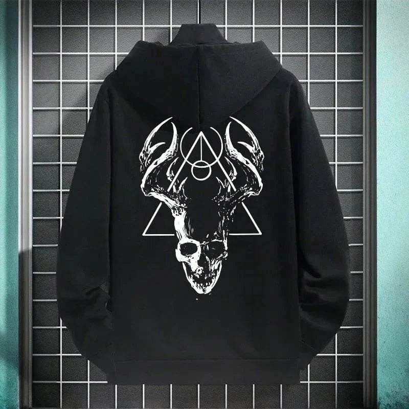 Men's TrendLux Wear hoodie, warm casual streetwear pullover with a comfortable fit for autumn and winter seasons.