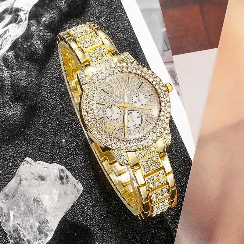 TrenLux Wear Women's Rhinestone Quartz Watch & Jewellery Set. TrenLux Wear