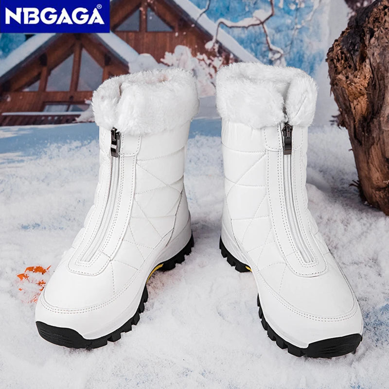 Women’s Fleece-Lined Winter Snow Boots – Non-Slip Warm High-Top Walking Boots