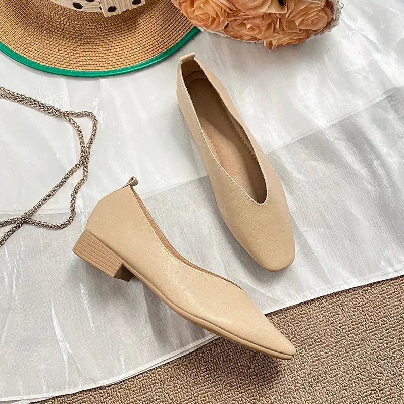 TrenLux Wear Women's Round-Toe Leather Loafer Flats — Versatile Slip-On Casual Shoes TrenLux Wear