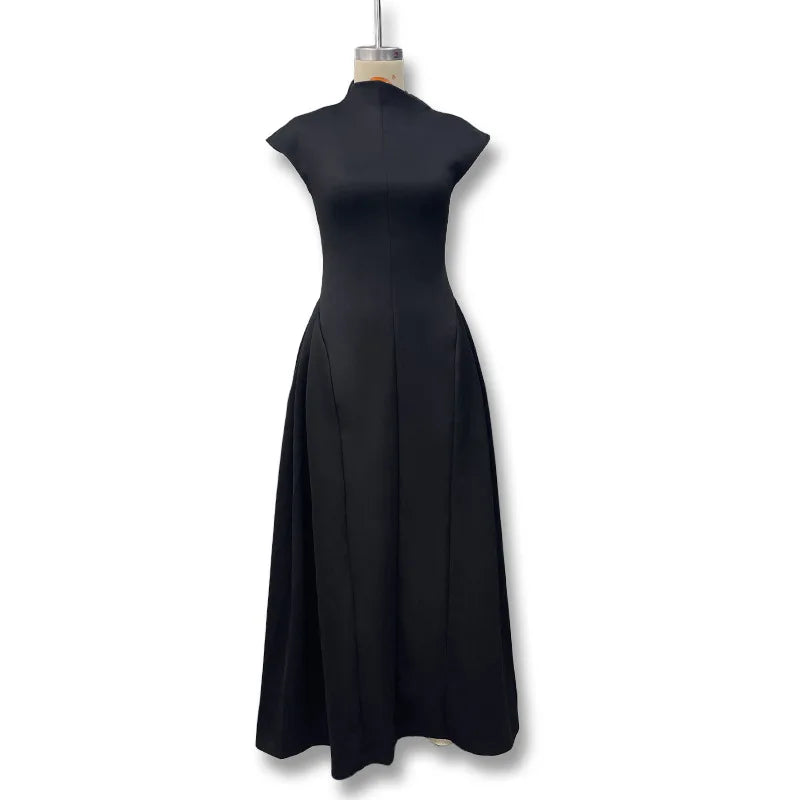TrenLux Wear Women's Polyester Sleeveless Solid A-Line Prom & Party Dress