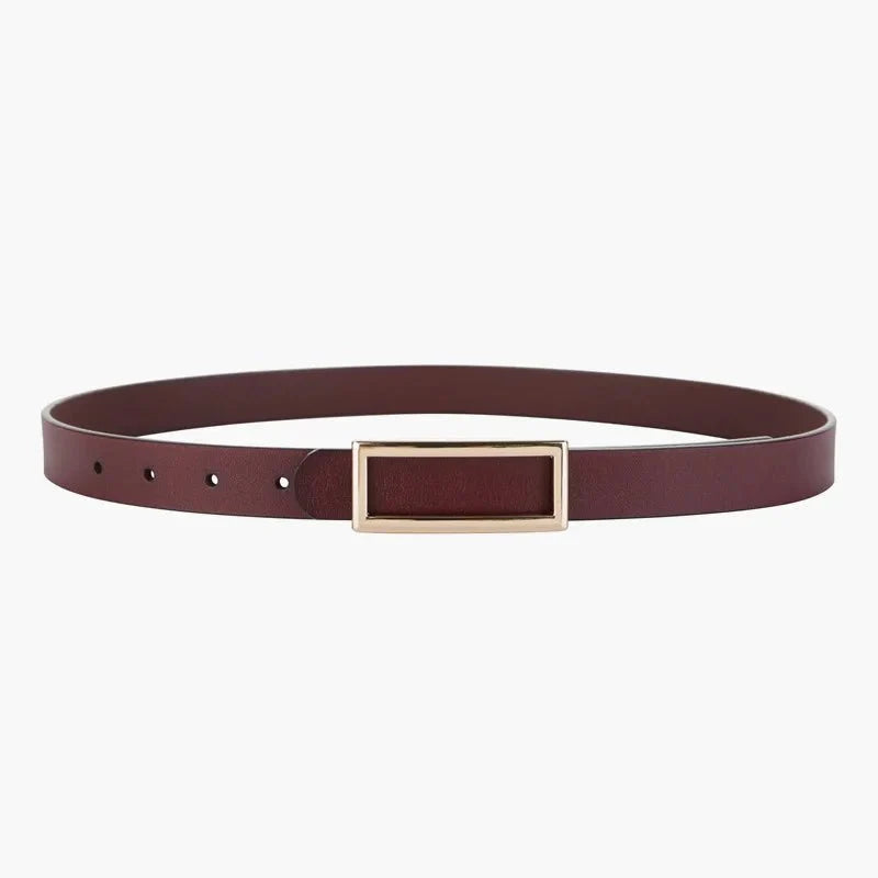 Women's genuine leather belt with metal buckle, stylish strap suitable for jeans and dresses by TrendLux Wear
