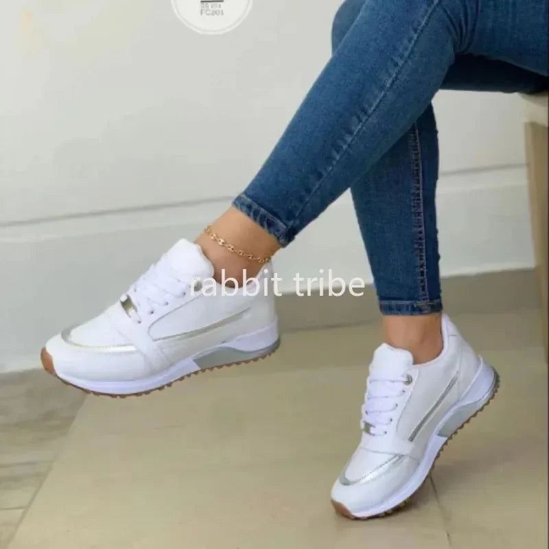 TrenLux Wear Women's Lace-Up Height-Increasing  Casual Sneakers TrenLux Wear