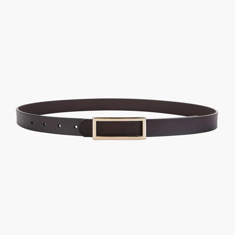 Women's Genuine Leather Belt — Metal Buckle Strap for Jeans & Dresses TrenLux Wear