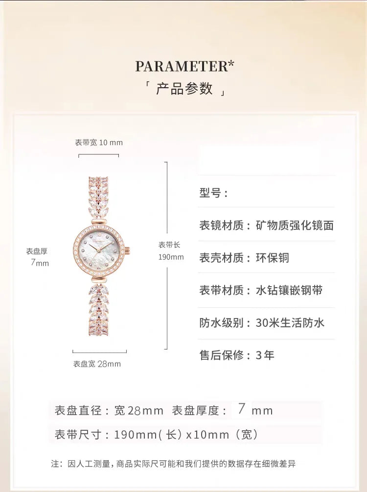 TrendLux Women's Crystal Claw-Setting Luxury Quartz Jewelry Bracelet Wristwatch