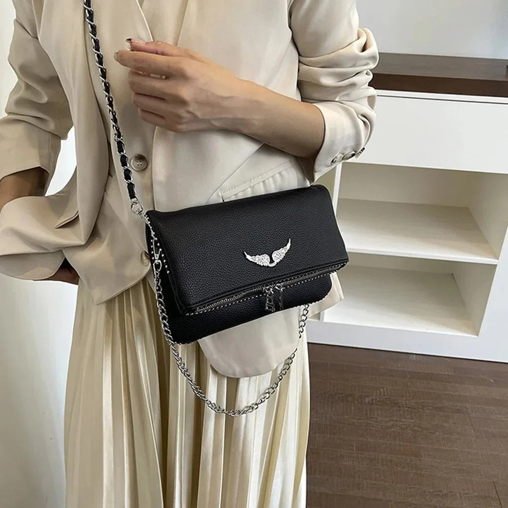 Chain Shoulder PU Leather Flip-Cover Shoulder Bag - TrendLux Wear