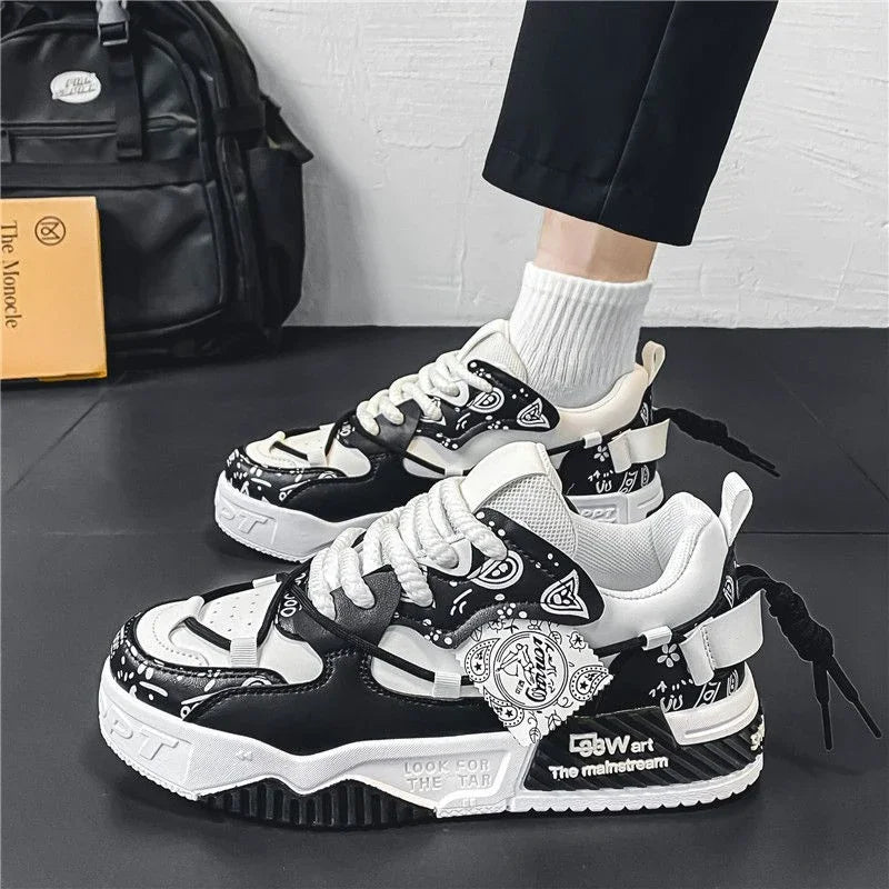 Men's breathable platform sneakers by TrendLux Wear featuring vulcanized casual design for comfortable walking.