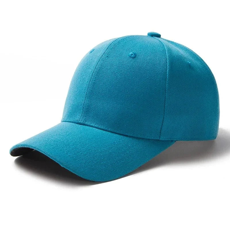 Unisex plain baseball cap by TrendLux Wear with adjustable strap in a structured style, available in multiple colors.