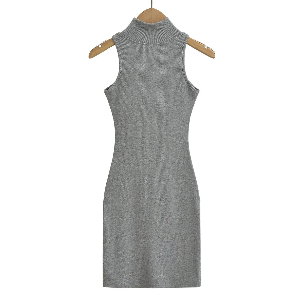 Women's knit turtleneck bodycon maxi dress by The Glow Sanctuary featuring a fitted silhouette and ankle-length design.
