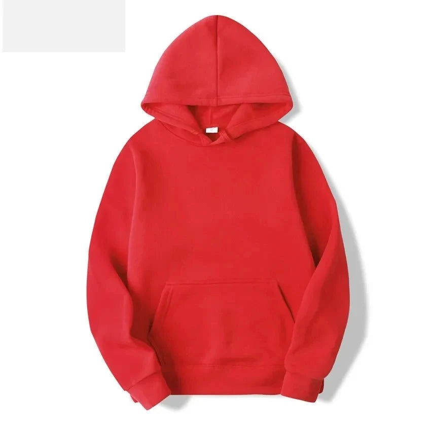 Unisex plus size heavyweight American high street hoodie by TrendLux Wear in gray fleece with a hood and front pocket.