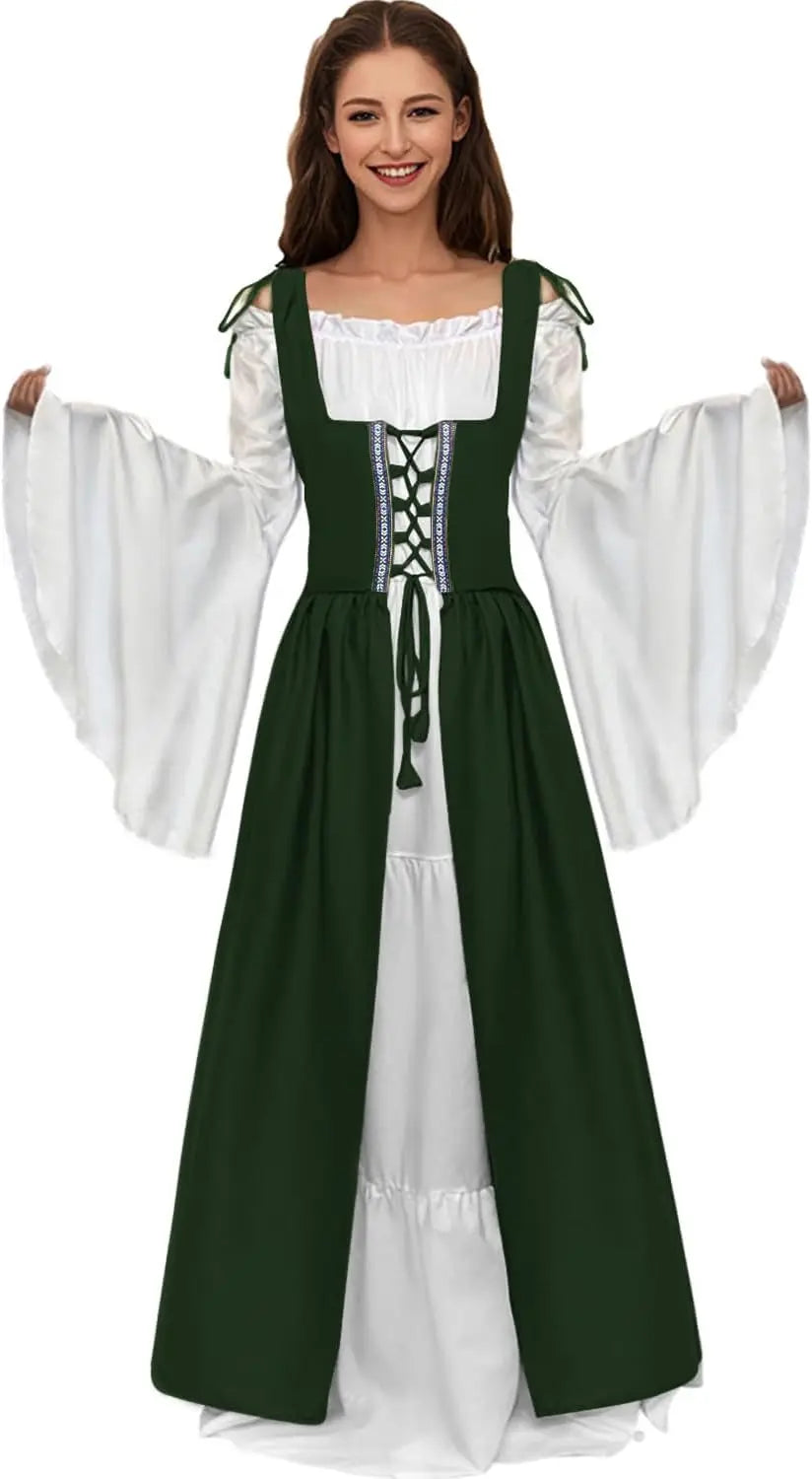 TrenLux Wear Women's Polyester Medieval Renaissance Faire Costume Dress The Glow Sanctuary