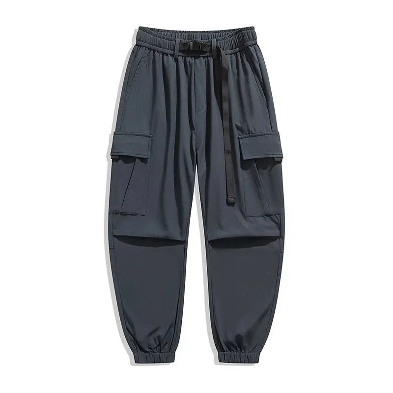 Men's wide leg casual trousers by TrendLux Wear featuring loose fit, multi-pocket design, available in six colors.