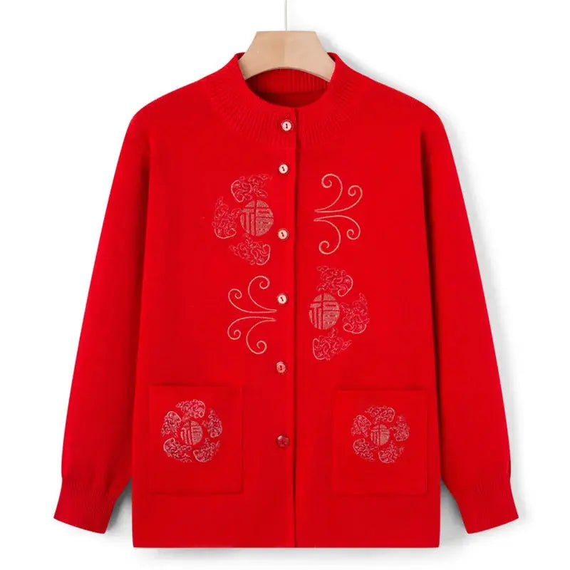 TrenLux Wear Women's Vintage Printed Knit Cardigan Coat — Wool Blend Outerwear, Sizes M–3XL TrenLux Wear
