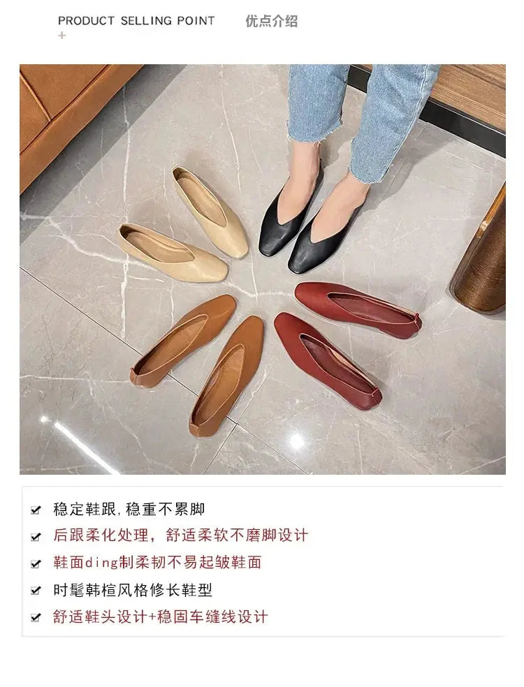 TrenLux Wear Women's Round-Toe Leather Loafer Flats — Versatile Slip-On Casual Shoes TrenLux Wear