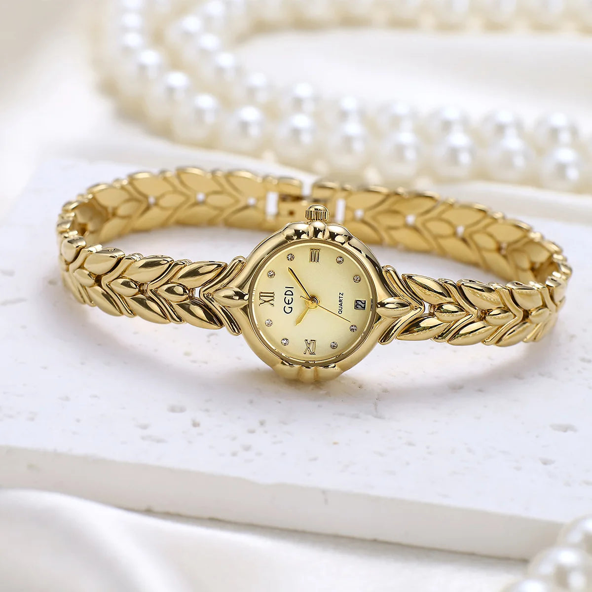 TrendLux Women's Elegant Oval Stylish Alloy Bracelet Adjustable Clasp Quartz Watch