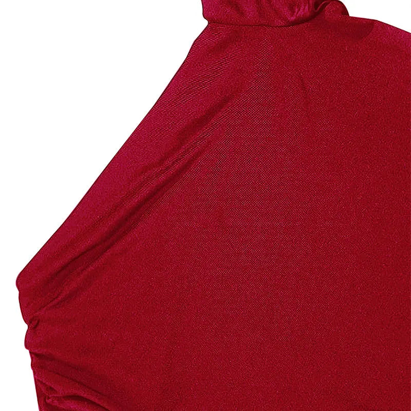 TrendLux Women's Polyester-Elastane Knit One-Shoulder Backless Slim Club Dress