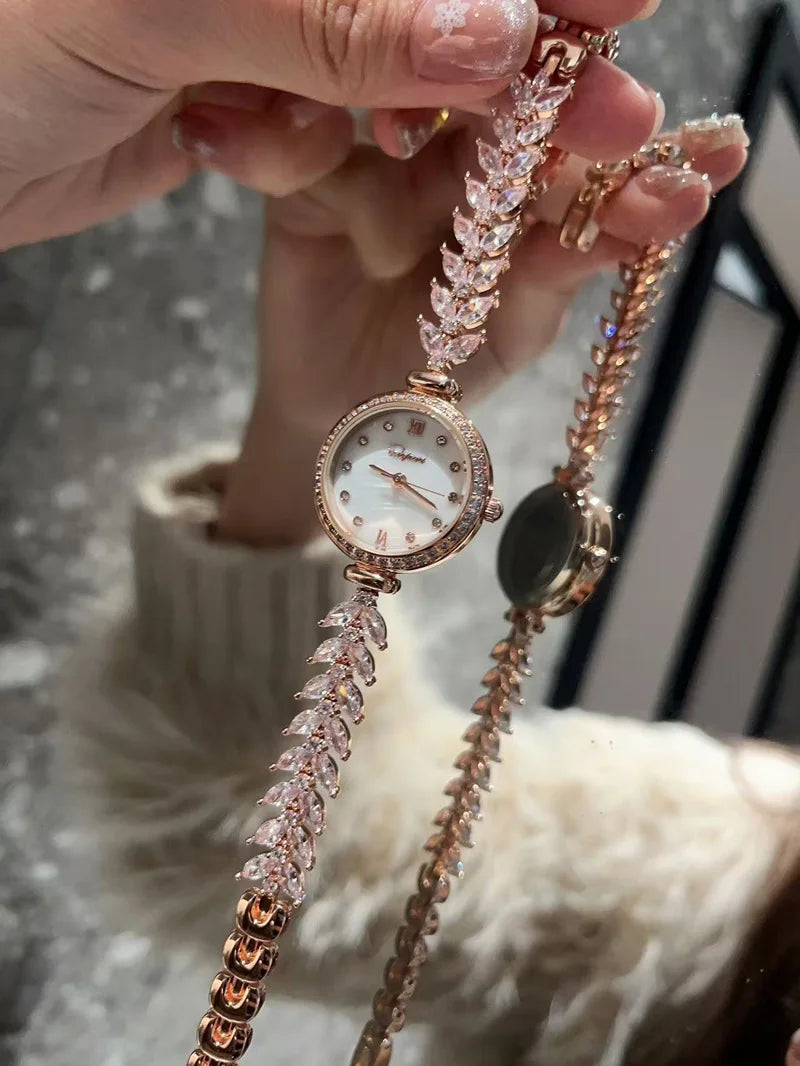 TrendLux Women's Crystal Claw-Setting Luxury Quartz Jewelry Bracelet Wristwatch