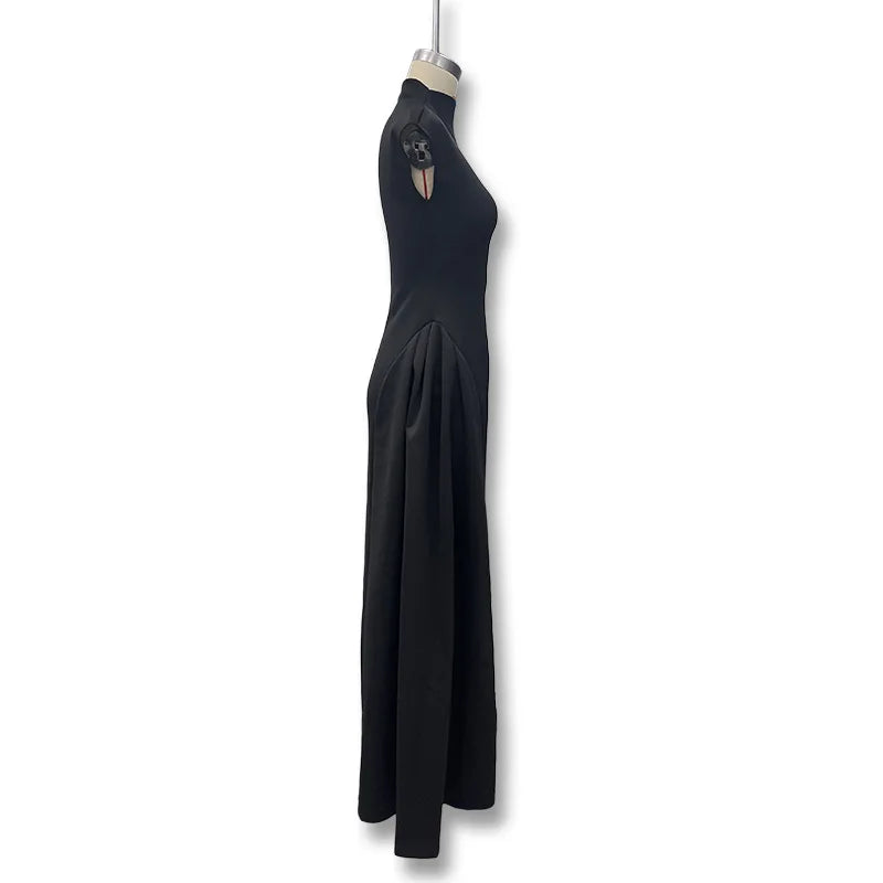 TrenLux Wear Women's Polyester Sleeveless Solid A-Line Prom & Party Dress