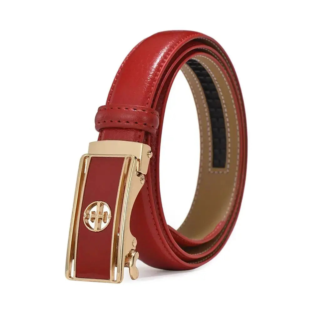 Women's Luxury Genuine Leather Belt — Automatic Buckle Waistband (105 cm) TrenLux Wear