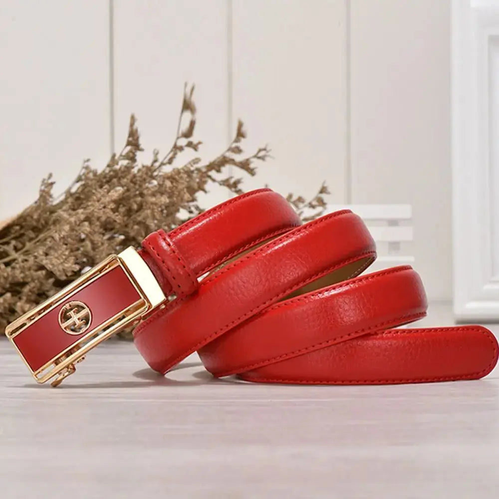 Women's Luxury Genuine Leather Belt — Automatic Buckle Waistband (105 cm) TrenLux Wear