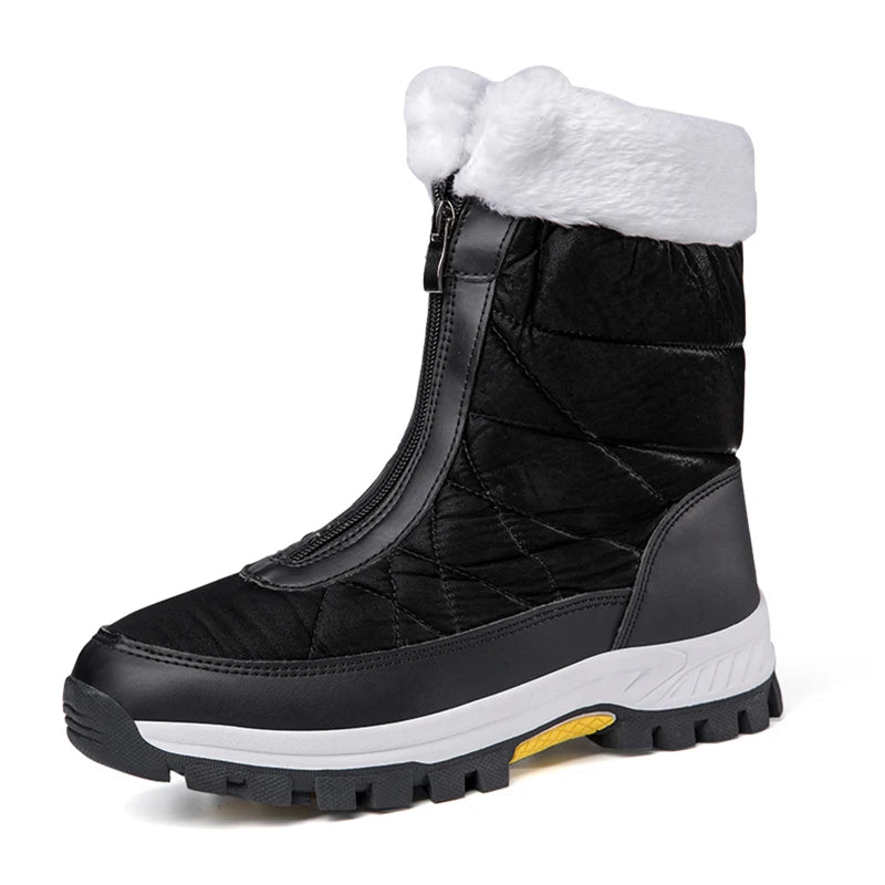 Women’s Fleece-Lined Winter Snow Boots – Non-Slip Warm High-Top Walking Boots