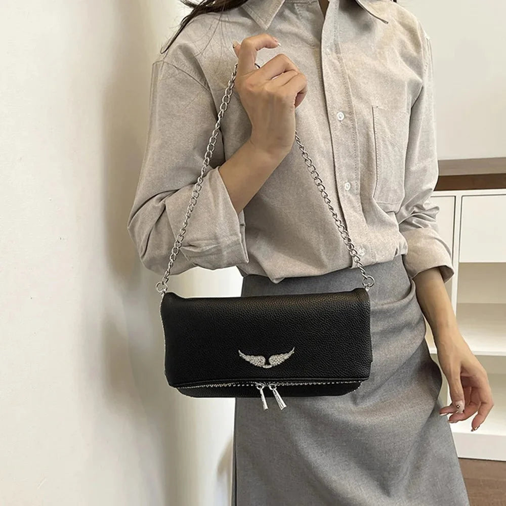 Chain Shoulder PU Leather Flip-Cover Shoulder Bag - TrendLux Wear