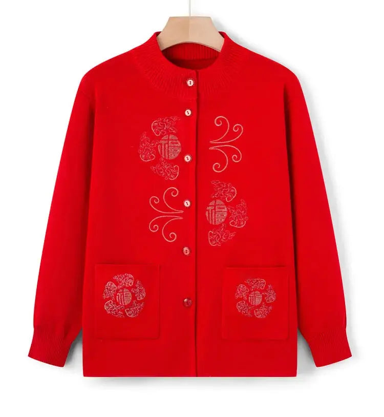 TrenLux Wear Women's Vintage Printed Knit Cardigan Coat — Wool Blend Outerwear, Sizes M–3XL TrenLux Wear