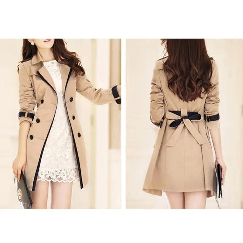 TrenLux Wear Women's Double-Breasted Long Trench Coat — Casual Windbreaker, Sizes S–3XL TrenLux Wear
