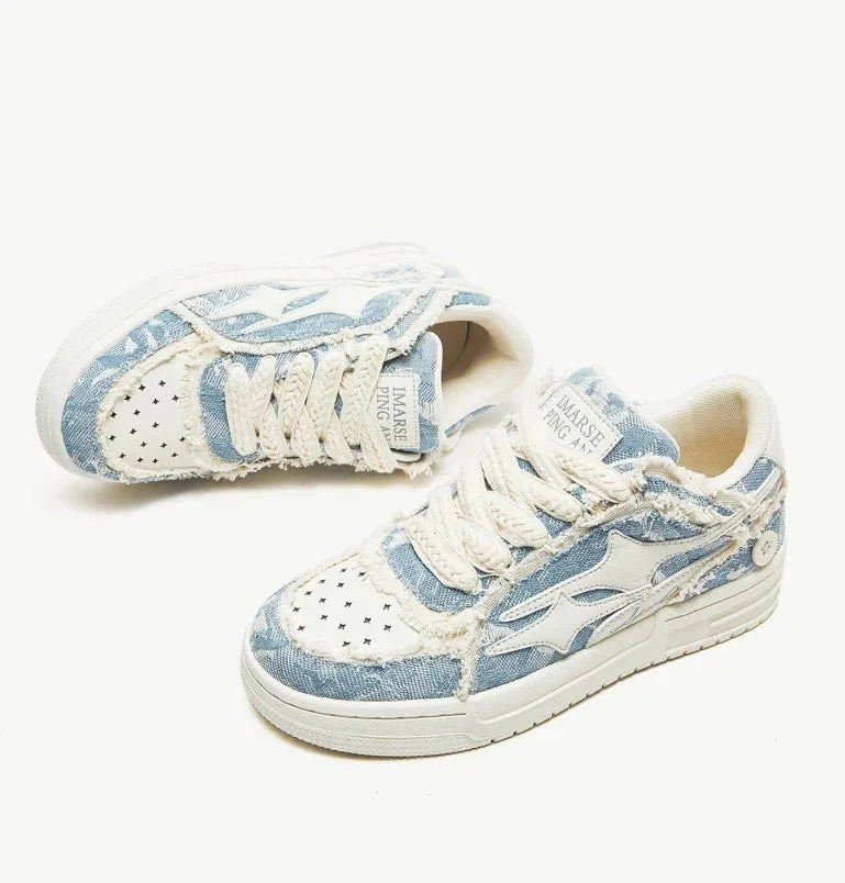 Retro Star leather sneakers by TrendLux Wear, unisex casual shoes for men and women, featuring stylish star design and comfortable fit.