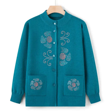 TrenLux Wear Women's Vintage Printed Knit Cardigan Coat — Wool Blend Outerwear, Sizes M–3XL TrenLux Wear
