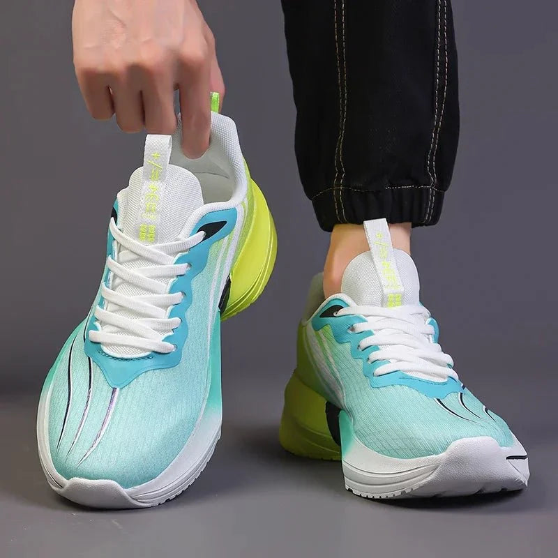 Men's breathable TrendLux Wear athletic tennis and running shoes with soft mesh soles and carbon plate support.