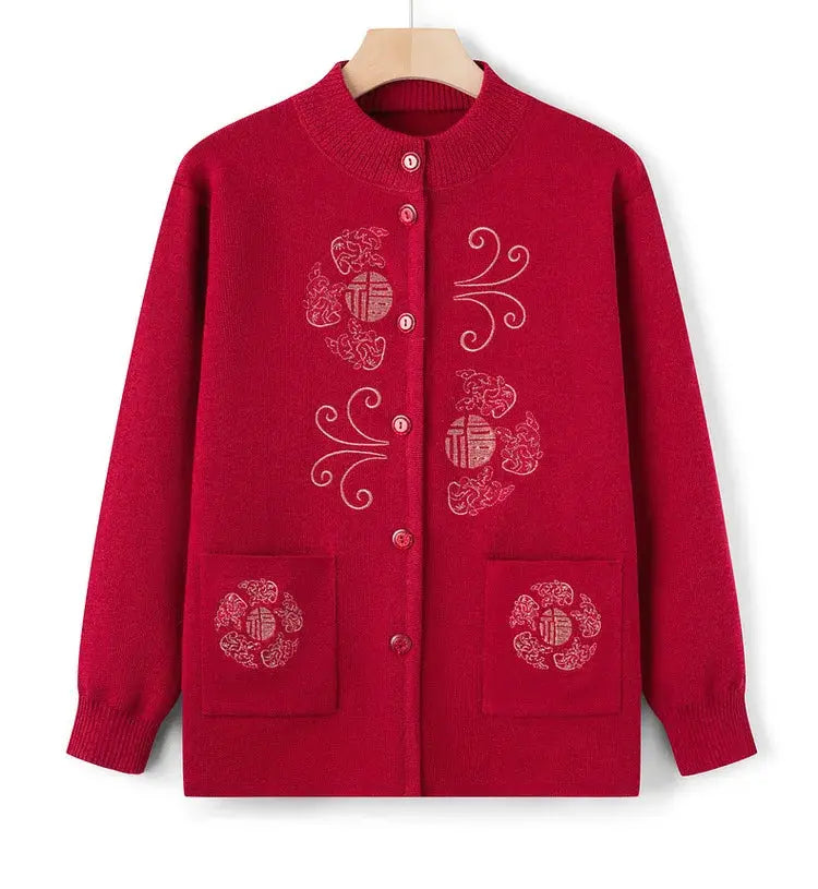 TrenLux Wear Women's Vintage Printed Knit Cardigan Coat — Wool Blend Outerwear, Sizes M–3XL TrenLux Wear