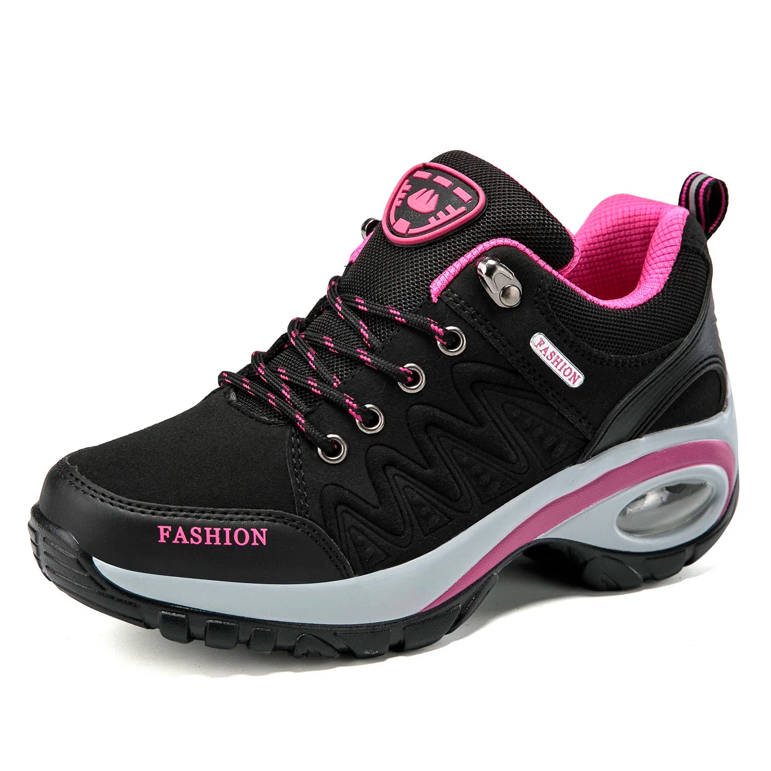 TrendLux Women's PU-EVA Breathable Platform Lace-Up Walking Sneakers
