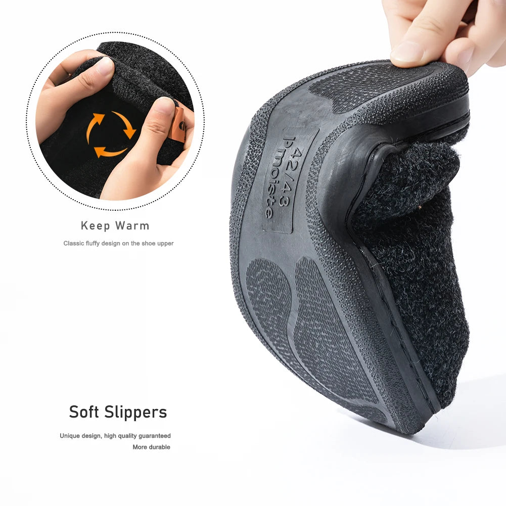 Men's Winter Felt Platform House Slippers – Cozy Non-Slip Indoor & Outdoor