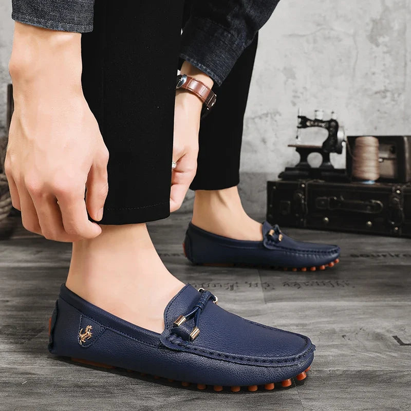 Men's Metal-Detail Slip-On Loafers