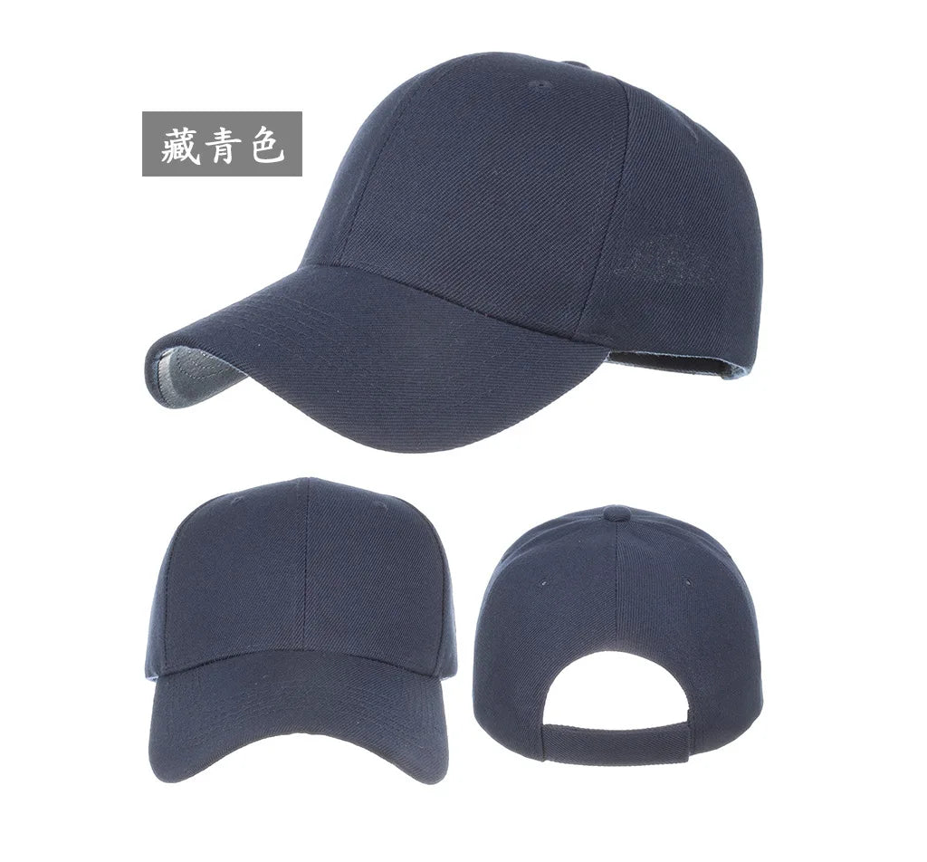 Unisex solid color baseball cap by TrendLux Wear, 5-panel structured hat in black with adjustable strap.