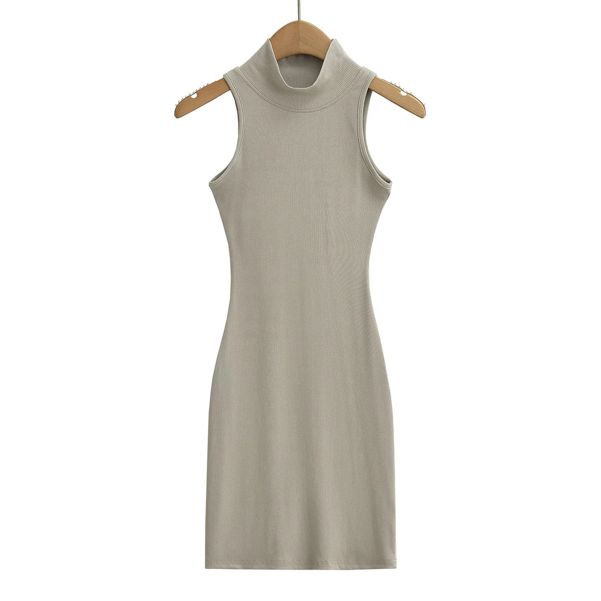 Women's knit turtleneck bodycon maxi dress by The Glow Sanctuary, ankle-length with a fitted, cozy knit design.