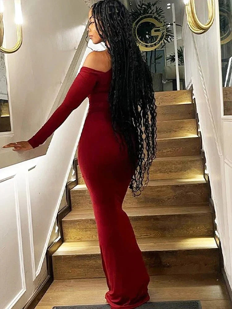 Women's one-shoulder backless knit dress by The Glow Sanctuary featuring a slim fit and polyester-elastane blend for a stylish club look.