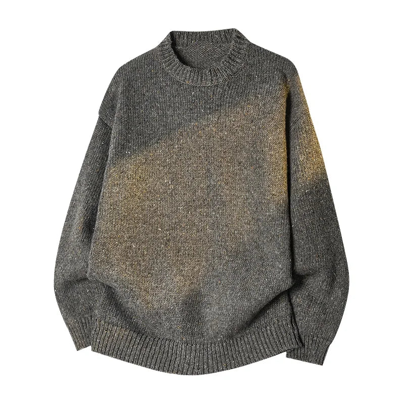 Men's oversized round neck pullover sweater by TrendLux Wear in warm polyester knit, available in three colors.