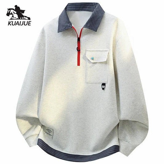 Men's TrendLux Wear quick-dry zip-up hoodie in solid color, casual sweatshirt, front zipper, available in sizes L to 8XL.
