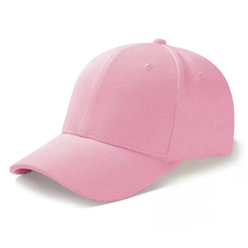 Unisex plain baseball cap by TrendLux Wear, adjustable structured hat in multiple colors, shown in black with a curved brim.